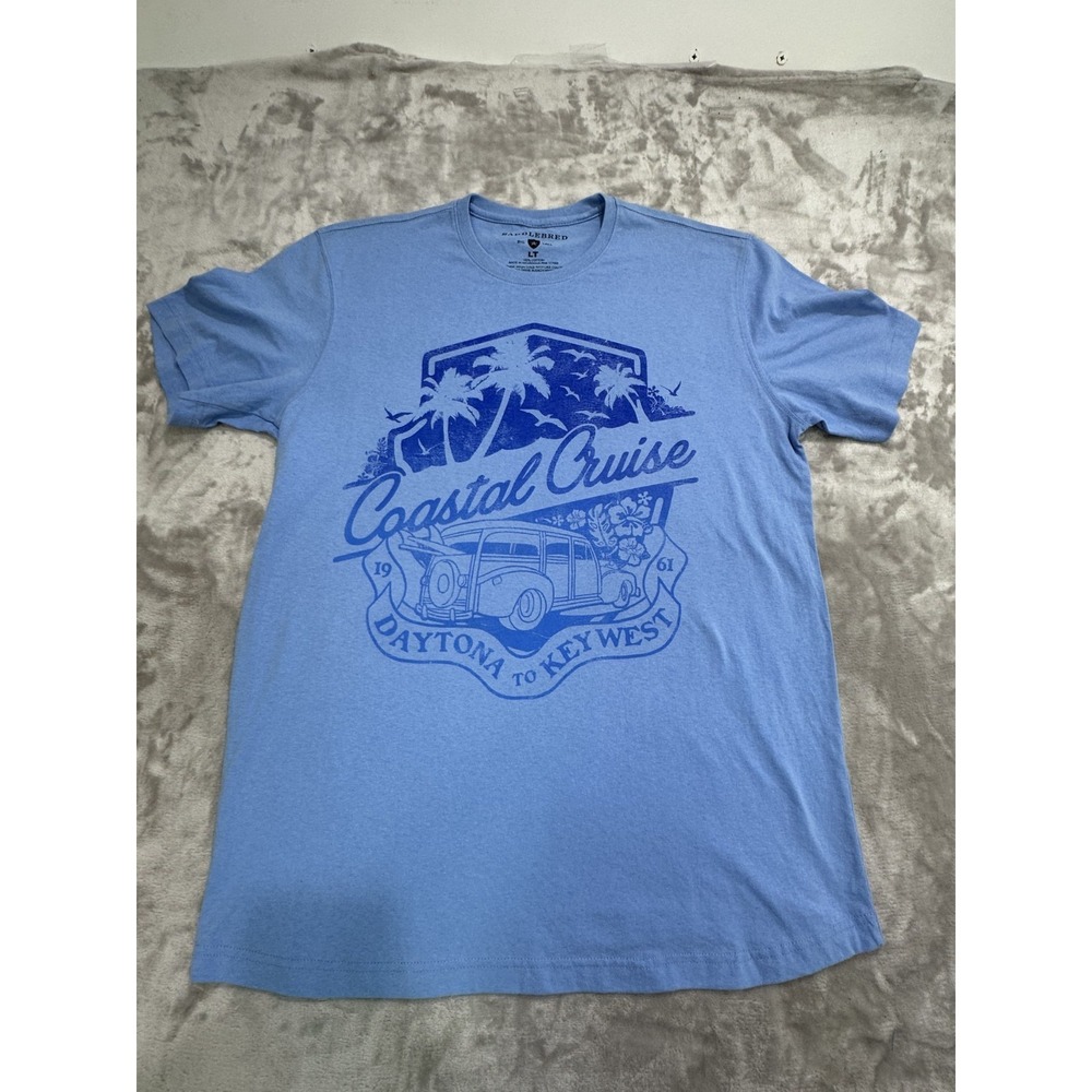 Saddlebred T-Shirt Men's Size Large Tall Light Blue Coastal Cruise Short Sleeve